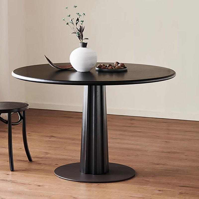 Table de salle à manger Vintage, Noir, Noir, L 47,24 po x L 47,24 po