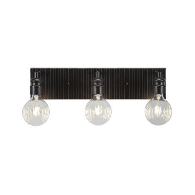 Barre d'éclairage de salle de bain 3 lumières Haecker au fini espresso avec ampoules DEL de 4 watts