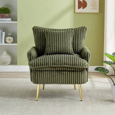 Single Chair Fashion Sofa With Coarse Corduroy Fabric, Soft And Comfortable, Ideal For Apartment, Office, Living Room, Bedroom And Meeting Room
