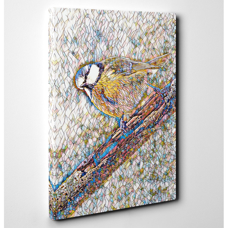 Blue Tit Bird - Wrapped Canvas, 76cm H x 50cm W