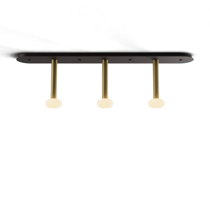3 - Light LED Pendant, Brass