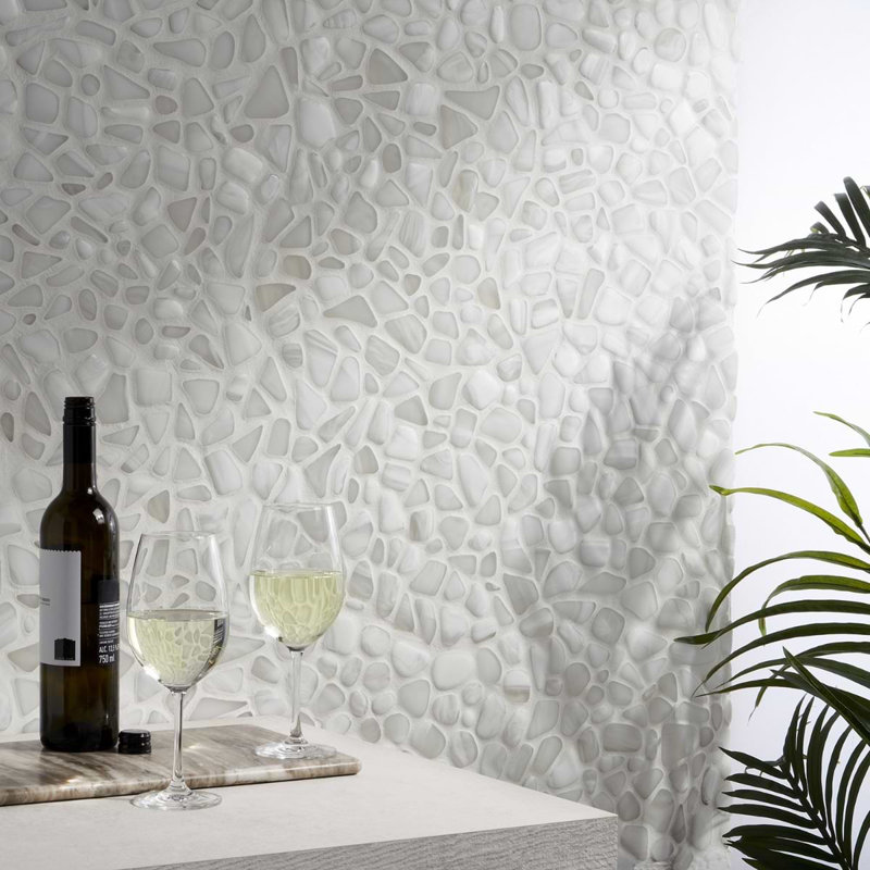 Riverglass 12x12 Frosted Glass Mosaic Tile