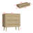 Mid-Century Modern Accent Chest With Rattan Detailing And Rubberwood Frame, 3 Drawers Storage Cabinet