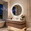 Miroir de salle de bain rond à DEL avec fonction anti-buée à intensité variable Bluetooth
