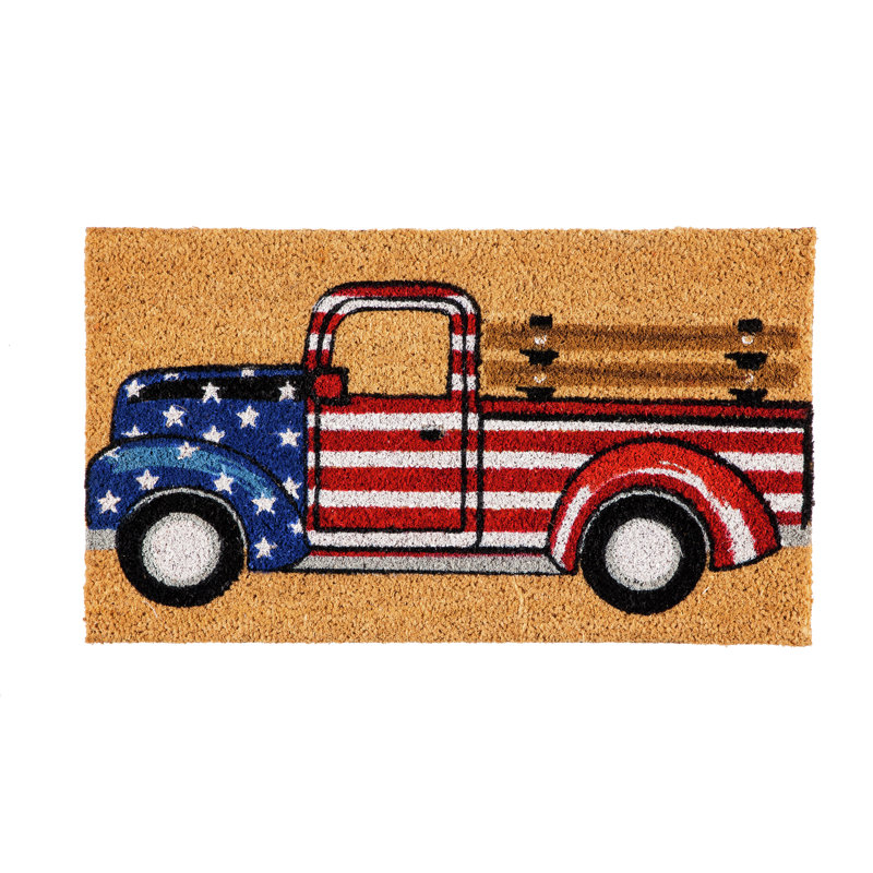 Tapis de porte d’intérieur anti-dérapant 28 x 16 patriotique pickup Pitts