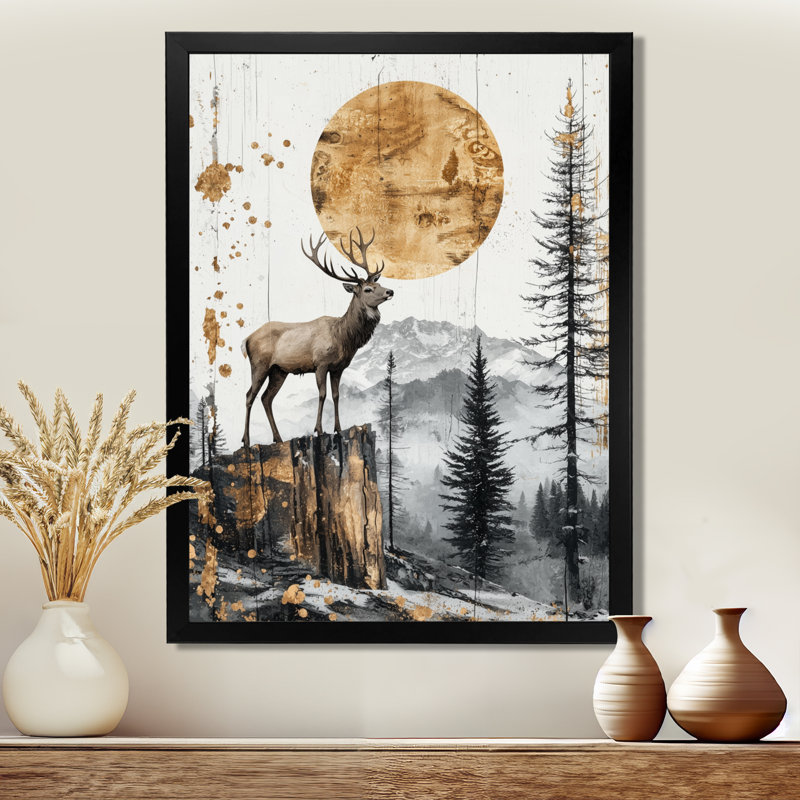 Glynice - animaux, art mural sur toile, Noir, noir, noir, noir, H 20 po x l 12 po, Reproduction encadrée sans passe-partout