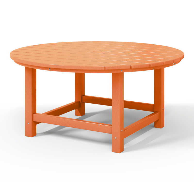 Laguna Outdoor Poly Adirondack 38" Round Coffee Table, Orange