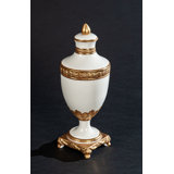 White/Gold 13'' Porcelain Jar
