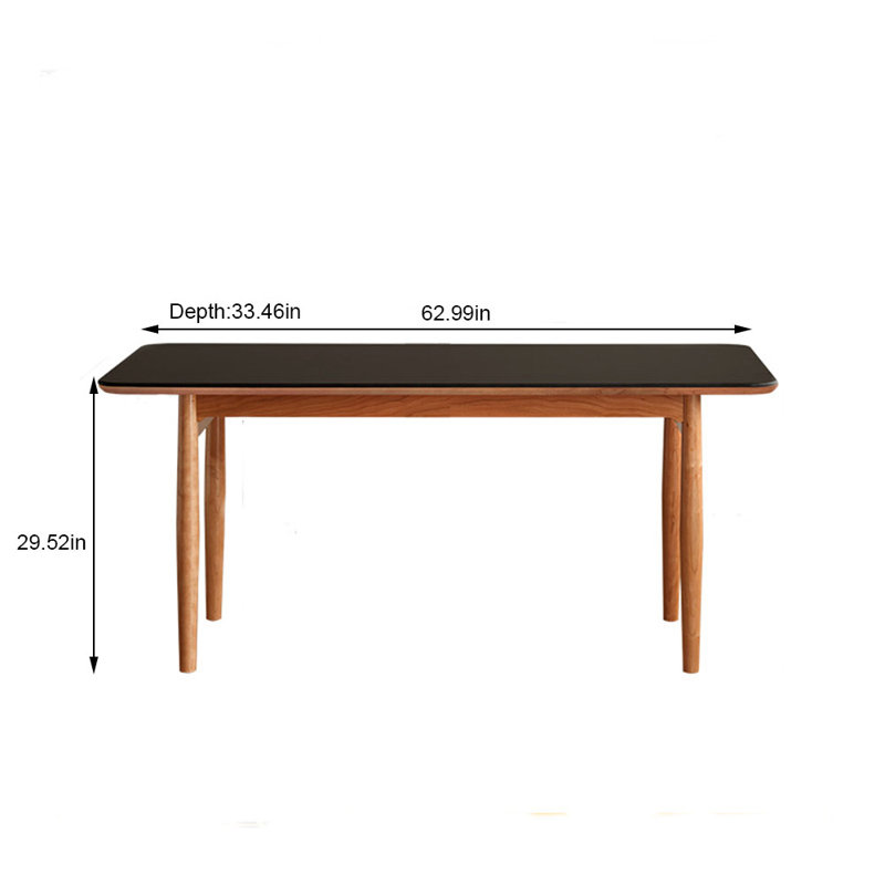 Table de salle à manger Kittie 33,46 W, Gris foncé, H 29,52 po x L 62,99 po x l 33,46 po
