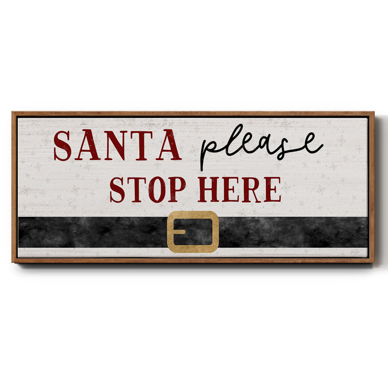Santa Stop- Framed Canvas, 8" H x 20" W