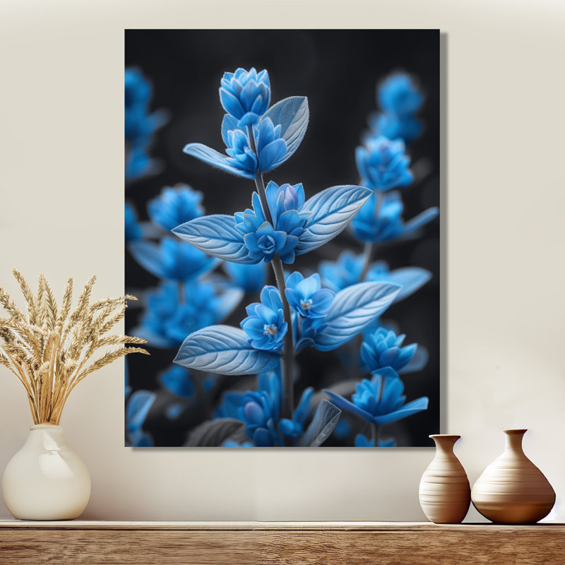 Beauté bleue botanique bleue Lupin Photo I - Lupin Wall Art Wall Art Living Room, Toile tendue, H 32 po x l 16 po x P 1 po