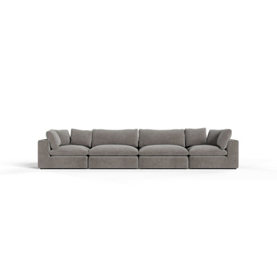 Vicki - Canapé modulaire modulaire en tissu gris moderne