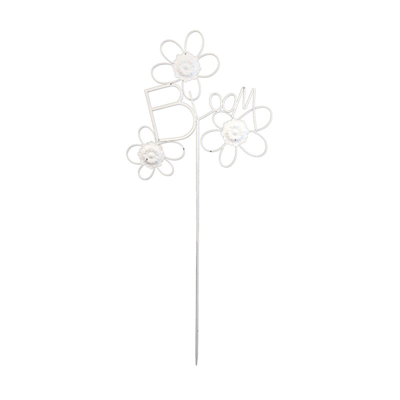 Piquet de jardin en métal blanc