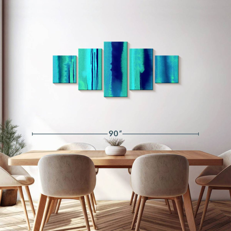 Étude de couleur aqua marine, H 30 po x l 68 po