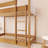 Wood Frame Twin Over Twin Size Bunk Bed With Boucle Upholstered Headboard And Footboard