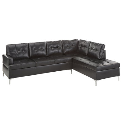 Gorden Faux Leather L-Shaped Sectional Right Hand Facing