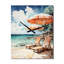 Vintage Beach Chairs Scenery II - Horloge murale rétro nautique et plage-99629965