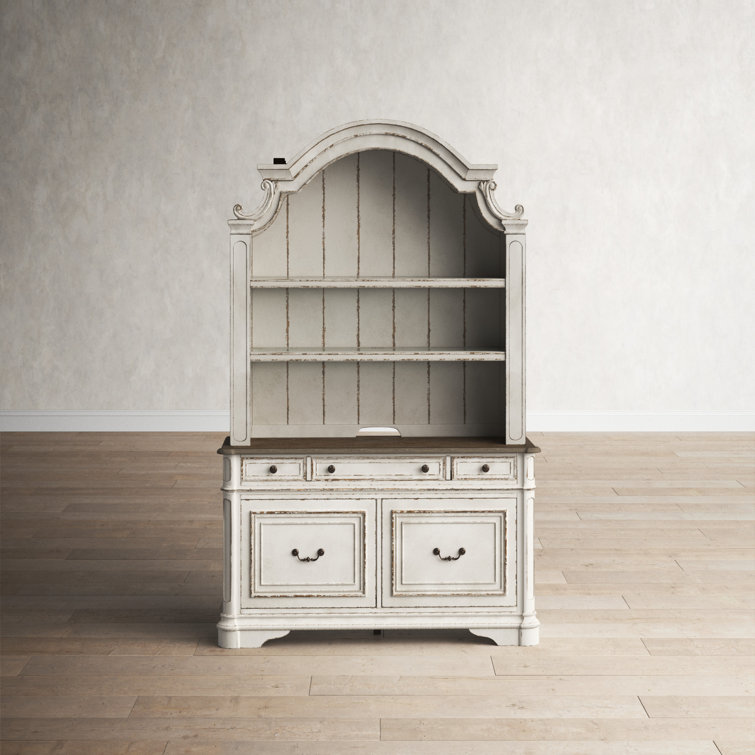 Salinas Corner Credenza Desk with Hutch