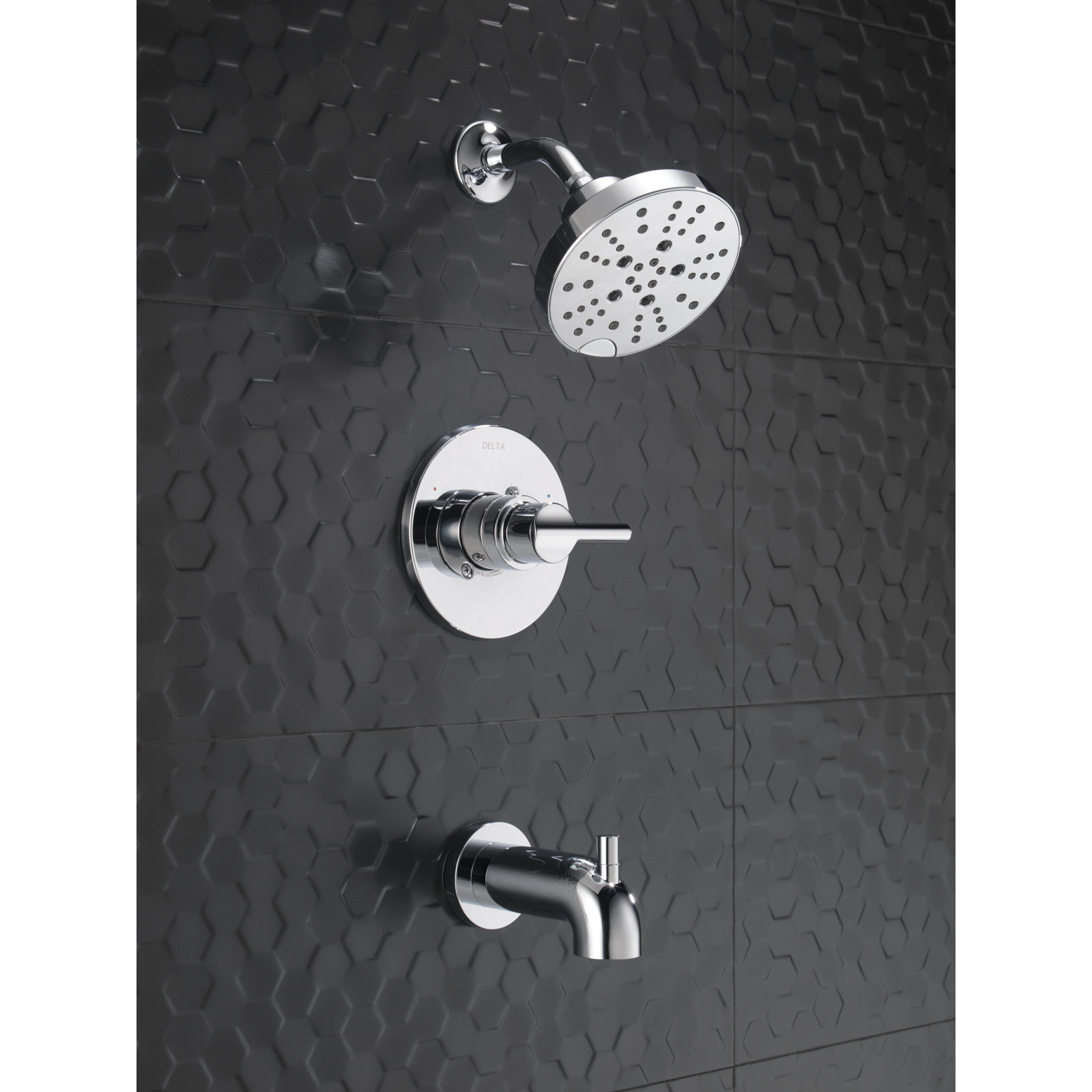 Nicoli Single-Function Tub and Shower Faucet Set, Chrome