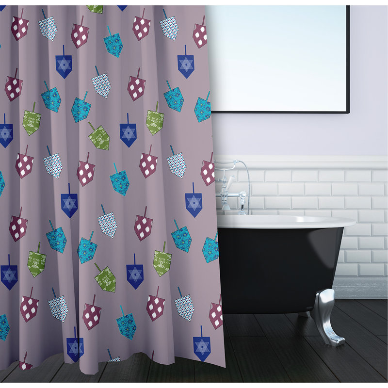 Rideau de douche à motif Dreidel, Mauve clair