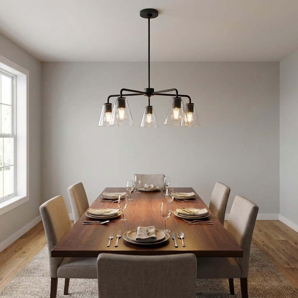 Hayden 5-Light Chandelier, Clear, Midnight Black