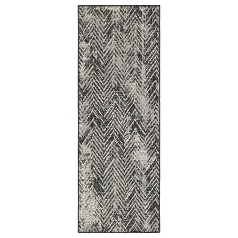 Sunshine GC_HAR2011 Anthracite 7 Ft. 10 In. X 10 Ft. 3 In. Indoor/Outdoor Area Rug, Rectangle 10'3" x 7'10"