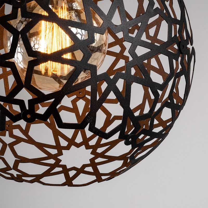 Lustre moderne noir, hauteur réglable, 45,3 po x 45,3 po x 45,3 po | Corps en métal, 3 x douilles E27 (40 W maximum) | Design scandinave et du sud-ouest, éclairage élégant pour la maison et le bureau