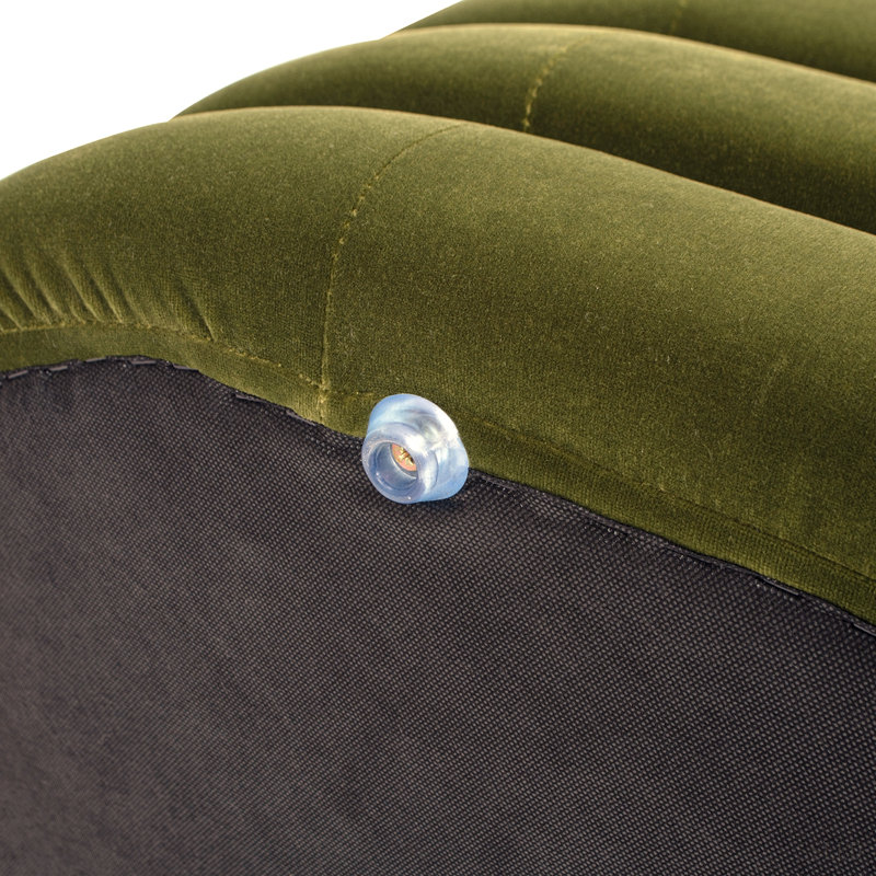Banc de rangement ovale rembourré 49 po, Vert, Vert, Vert