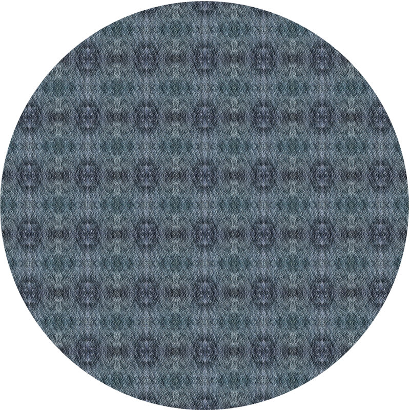 Tapis gris foncé tissé à la machine, Rond 3 pi