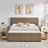 Braya Luxury Sleigh Bed With 2 Large Wood Drawers Storage,Taupe,King-1937042113-1937042111