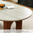 Simple Slab Rock Ash Oval Dining Table