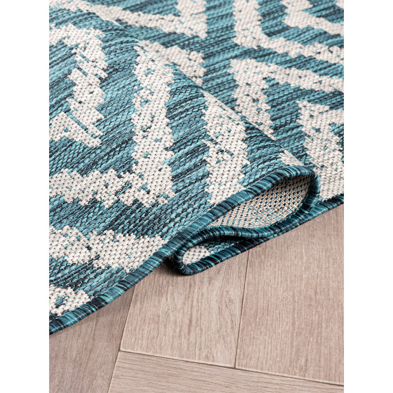 Roanan Geometric Machine Made 47.24cm X 66.93cm Indoor / Outdoor Area Rug
