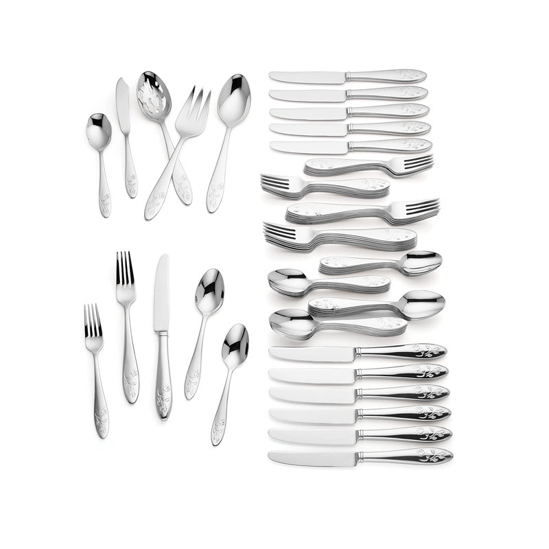 Butterfly Meadow 65 Piece 18/10 Stainless Steel Flatware Set, Service for 12