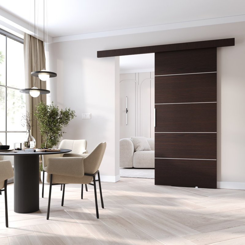Redruth Sliding Door With Laminate Surface, Wenge, 205cm H x 86cm W x 1.6cm D
