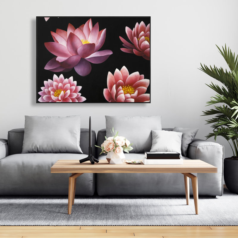 Motif de fleur de lotus - Toile encadrée | Home Art