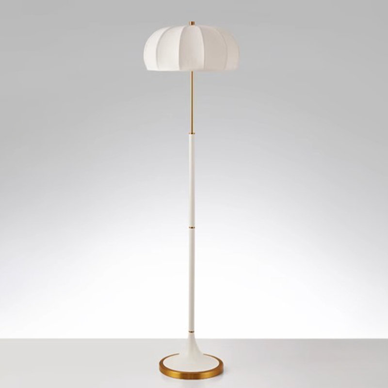 Gold Modern Metal Floor Lamp, White