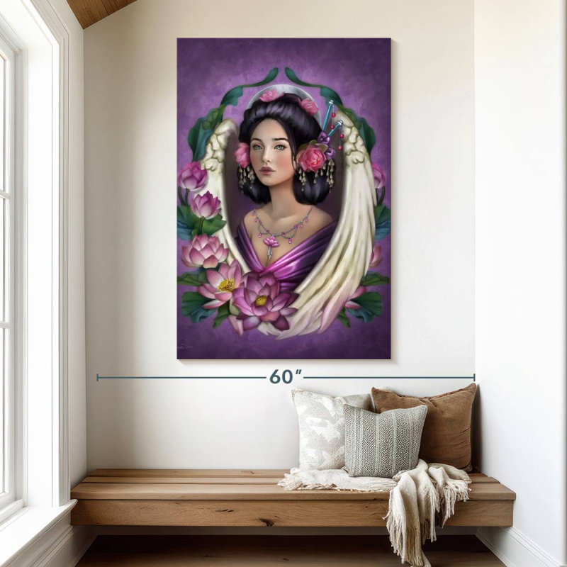 Leisha, fleur de lotus, guide d'ange, H 51 po x l 34 po