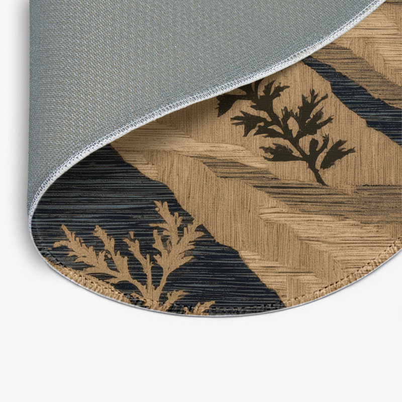 Tapis d'intérieur et d'extérieur brun Nature, Rond 5 pi
