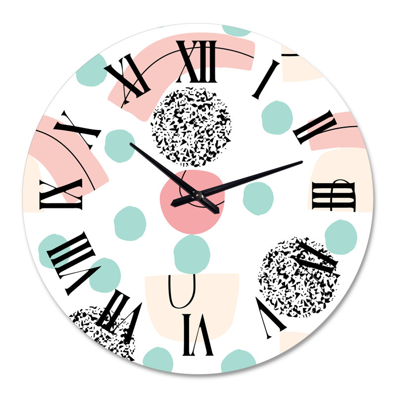 Elements In Pastel Tones - Modern wall clock, Oversized