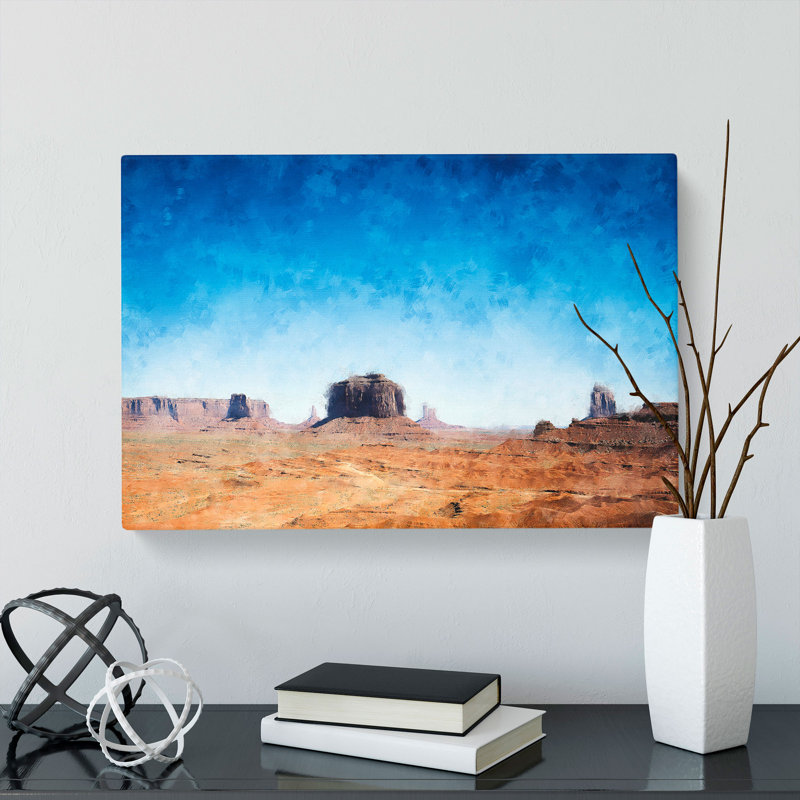 View Of Monument Valley In Arizona - Wrapped Canvas Print, 35cm H x 50cm W x 3cm D