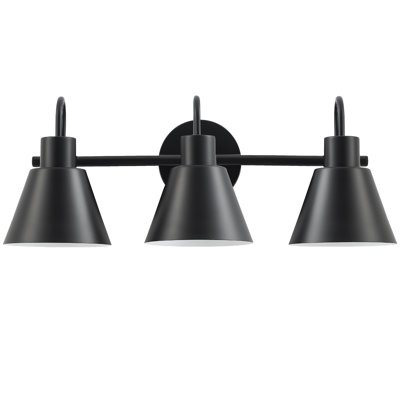 Meuble-lavabo 3 lumières Westley - noir mat