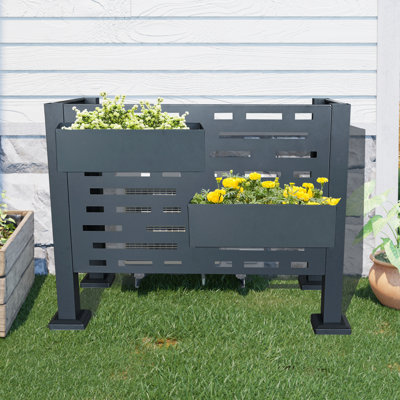 Outdoor Air Conditioner Fence - Metal Privacy Cover, Ideal for Concealing Units by dingdangxiang