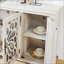 Armoire de rangement autoportante autoportante avec portes sculptées en miroir en acrylique, tablette réglable et comptoir spacieux pour une utilisation polyvalente à la maison-1483526226