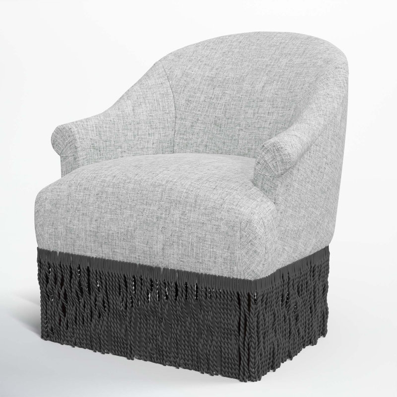 Fauteuil à oreilles Callie, Noir, Lin texturé pierre ponce Zuma
