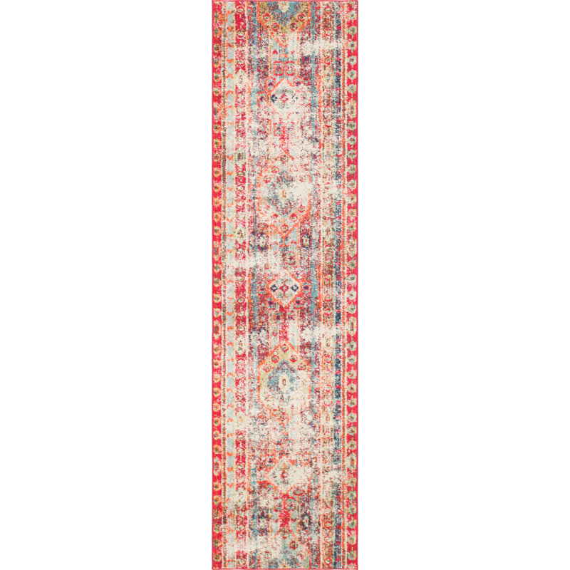 Newburyport Southwestern Area Rug, Runner 2'7" x 10', Red