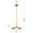 Kurio 16" 1-Light Pendant With Etched Opal Glass in Lacquered Brass-126501918-126501919