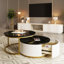 Table basse gigogne moderne moderne cannelée avec tiroir de 31,5 po-625802192-634335826