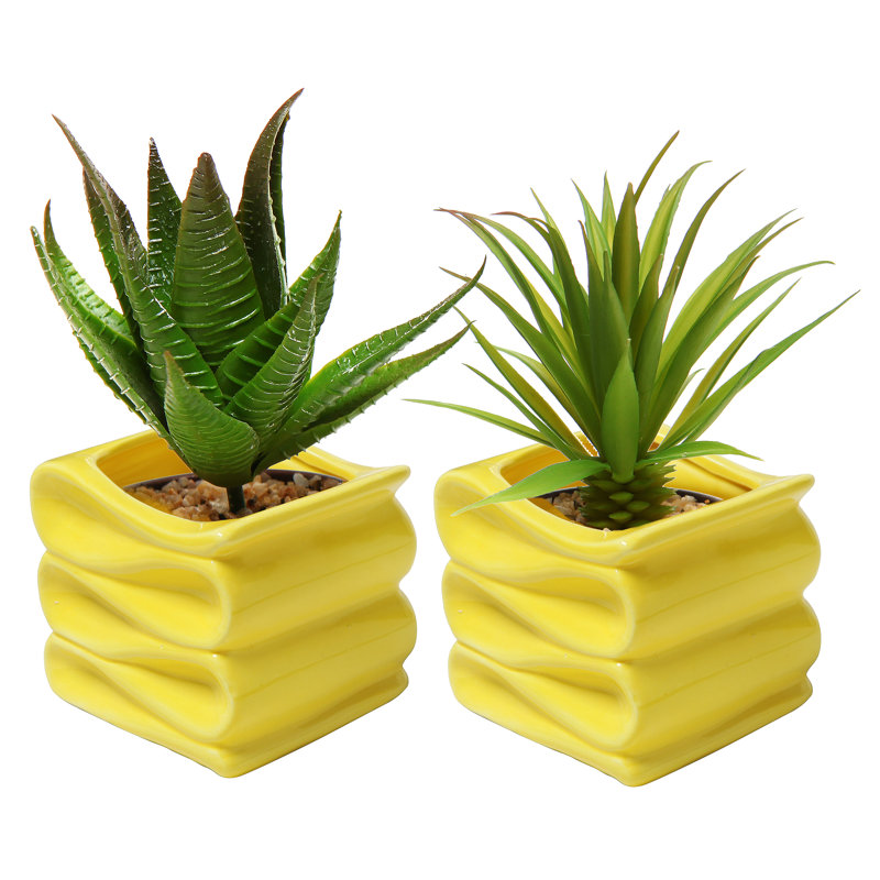 Mini-pot de fleurs d'intérieur en céramique 2 pièces 2 pièces