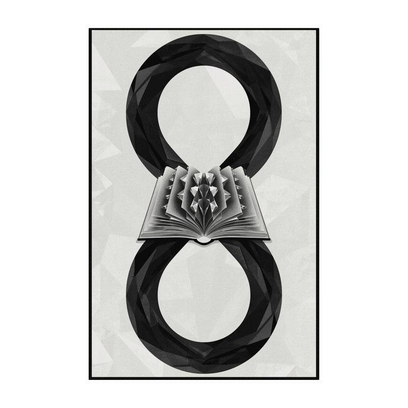 Tapis à motif géométrique moderne et contemporain blanc et noir lavable à la machine avec boucle Infinity Loetta, 4 x 2