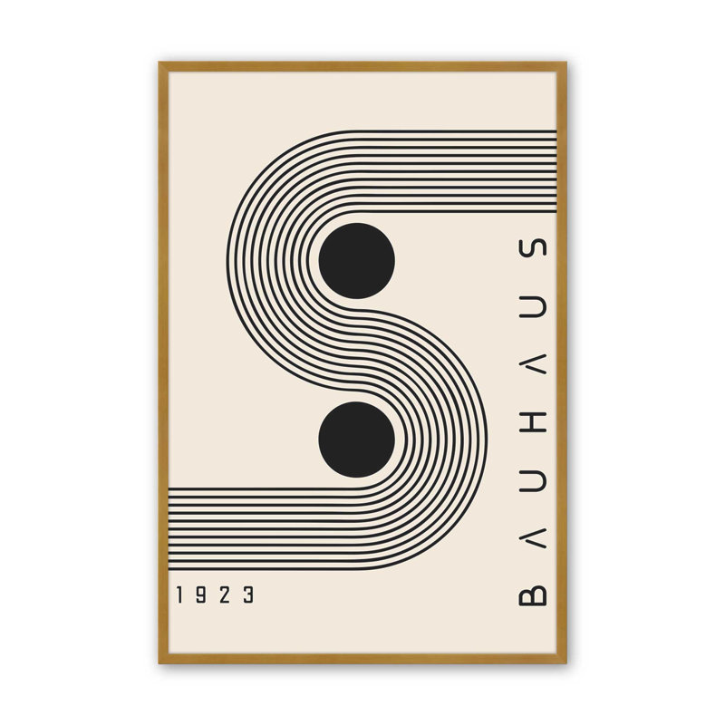Impression Bauhaus, H 21,25 po x l 17,25 po, Or